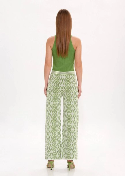 ETHNIC PATTERNED NEPHRITE KNIT PANTS - 5