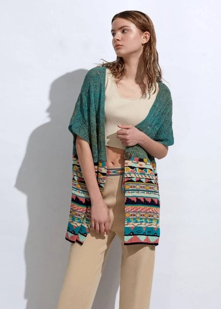 Ethnıc Patterned Oversıze Knıt Gardıgan - 3