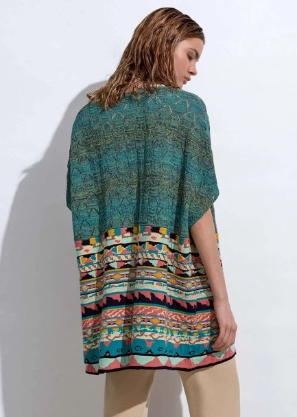 Ethnıc Patterned Oversıze Knıt Gardıgan - 7