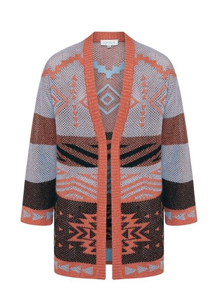 ETHNIC PATTERNED SUNSET KNIT CARDIGAN - 6