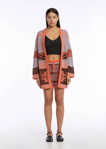 ETHNIC PATTERNED SUNSET KNIT CARDIGAN - 2