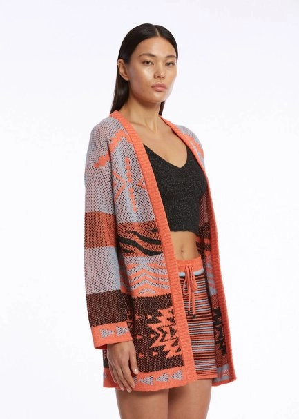 ETHNIC PATTERNED SUNSET KNIT CARDIGAN - 3