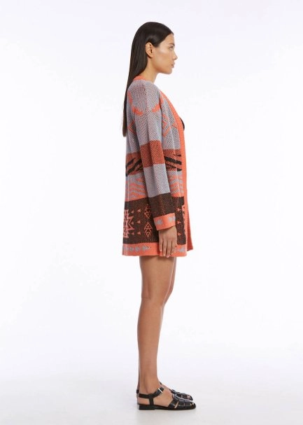 ETHNIC PATTERNED SUNSET KNIT CARDIGAN - 4