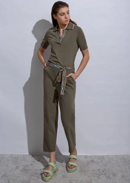 Ethnic Trimmed Rosemary Knit Pants - 2