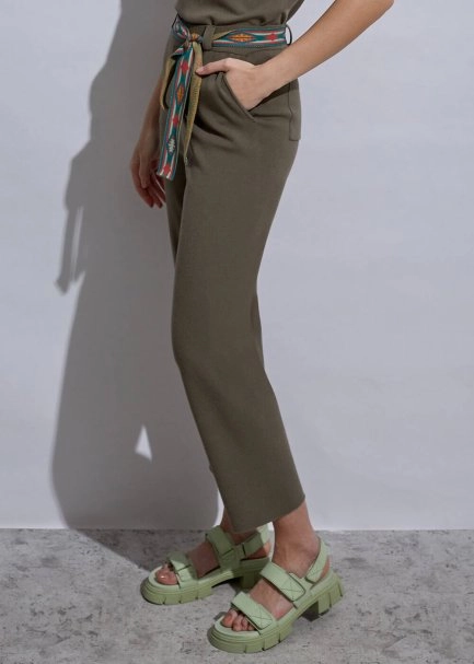 Ethnic Trimmed Rosemary Knit Pants - 3