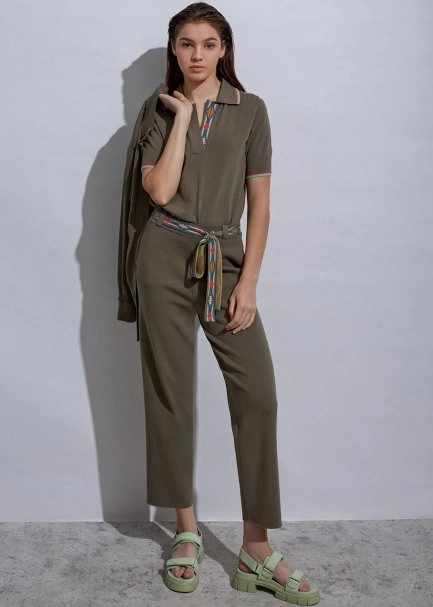 Ethnic Trimmed Rosemary Knit Pants - 4