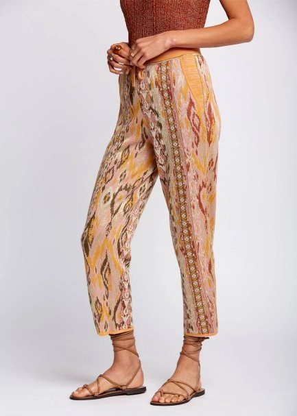 Etnik Desenli Jakar Örgü Triko Pantolon - 4