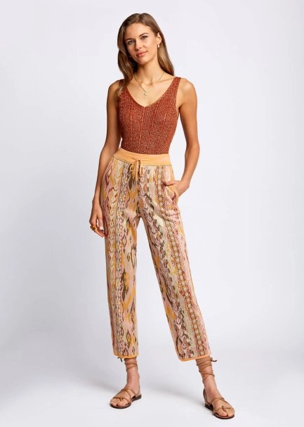 Etnik Desenli Jakar Örgü Triko Pantolon - 6