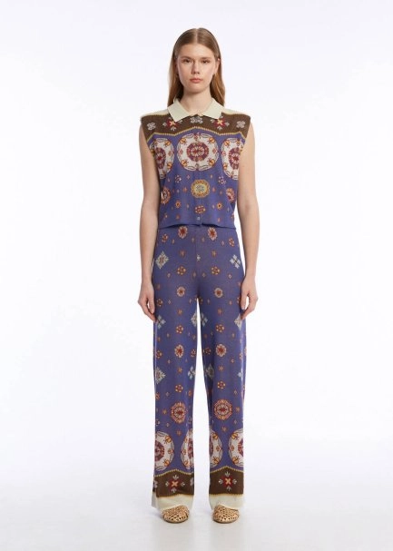 Etnik Desenli Triko Pantolon - 1