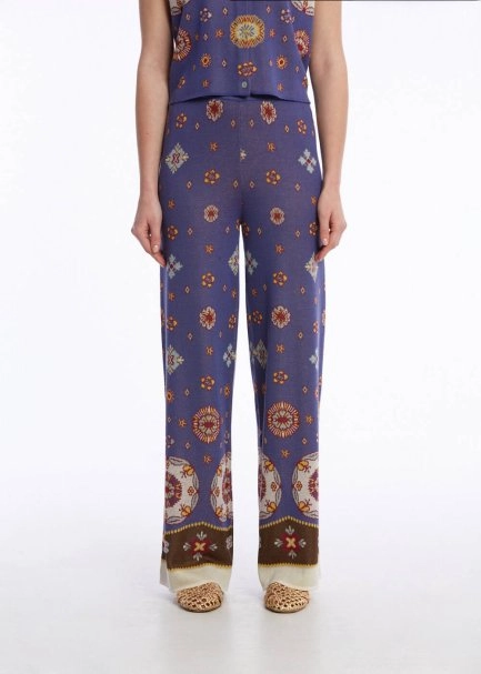 Etnik Desenli Triko Pantolon - 2