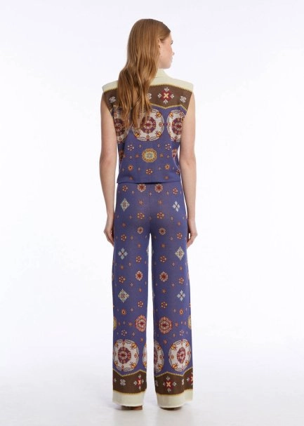 Etnik Desenli Triko Pantolon - 5