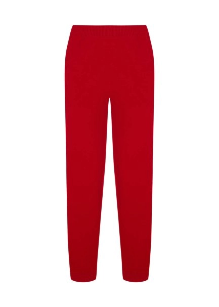 Extrafıne Kırmızı Merino Yün Triko Pantolon - 6