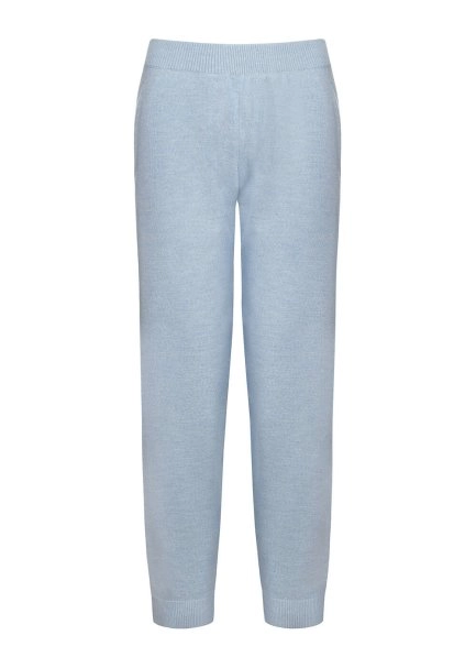 Extra Fine Merino Yün BUZ MaviSİ Triko Pantolon - 6