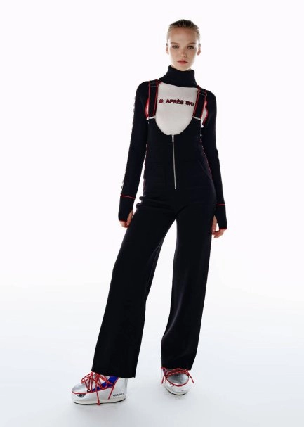 Extrafiıne Merino Yün Triko Tulum Siyah - 1