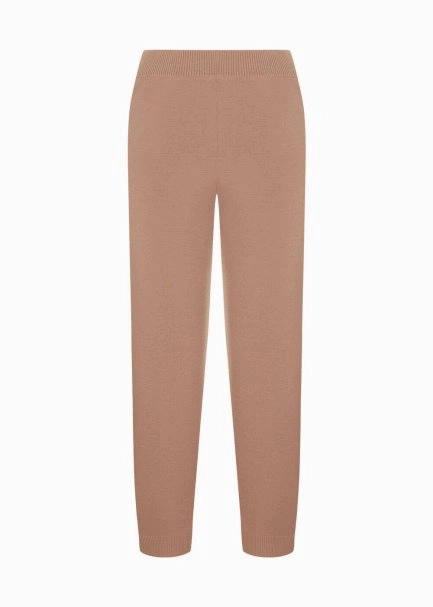 Extrafine Camel Merino Wool Knit Pants - 6