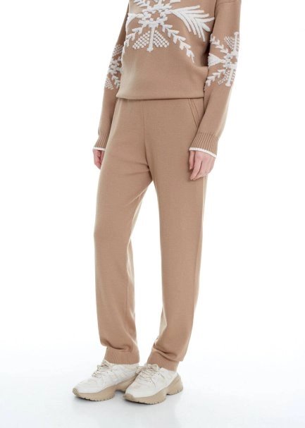 Extrafine Camel Merino Wool Knit Pants - 3