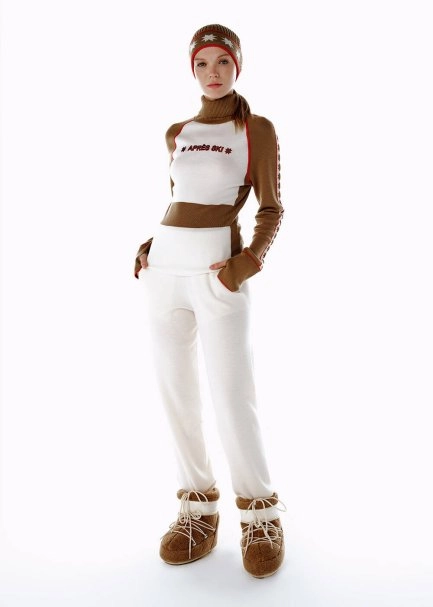 EXTRAFINE ECRU MERINO WOOL KNIT PANTS - 4