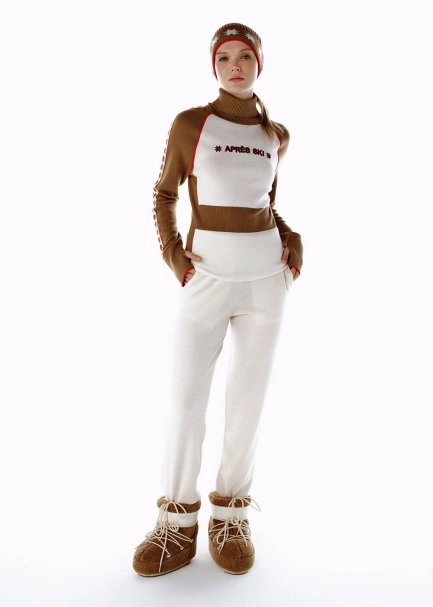 Extrafıne Ekru Merino Yün Triko Pantolon - 3