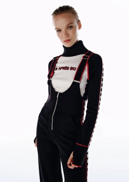 EXTRAFINE MERINO WOOL KNIT JUMPSUIT BLACK - 2