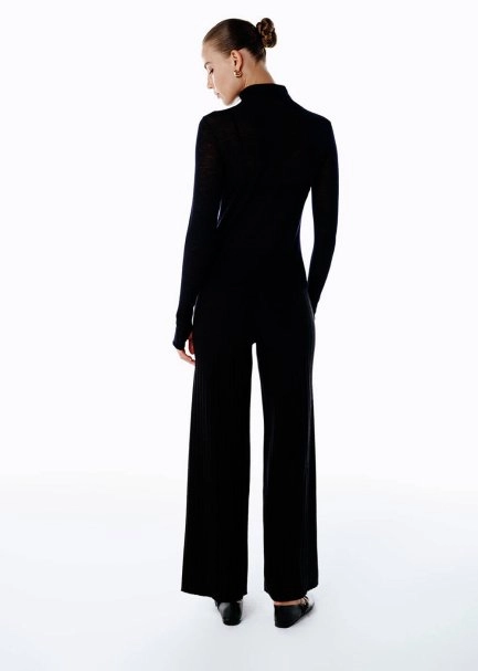 EXTRAFINE MERINO WOOL RICH BLEND KNIT PANTS BLACK - 5