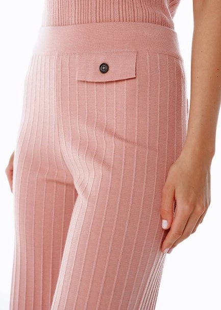 EXTRAFINE MERINO WOOL RICH BLEND KNIT PANTS PINK CLAY - 4