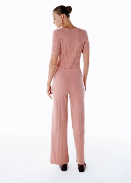 EXTRAFINE MERINO WOOL RICH BLEND KNIT PANTS PINK CLAY - 5