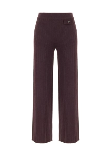 EXTRAFINE MERINO WOOL RICH BLEND KNIT PANTS PLUM - 6