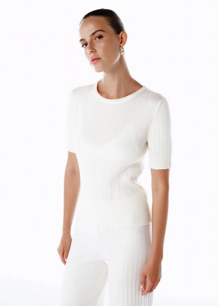 Extrafıne Merino Yün Karışımlı Ekru Triko Üst - 3