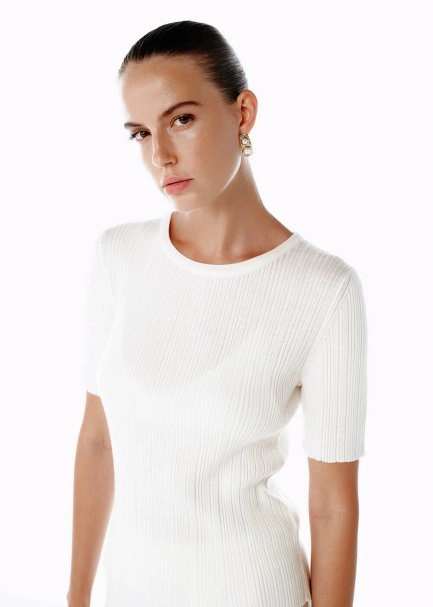 Extrafıne Merino Yün Karışımlı Ekru Triko Üst - 2