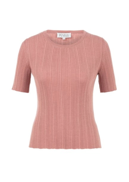 Extrafıne Merino Yün Karışımlı Pembe Triko Üst - 6