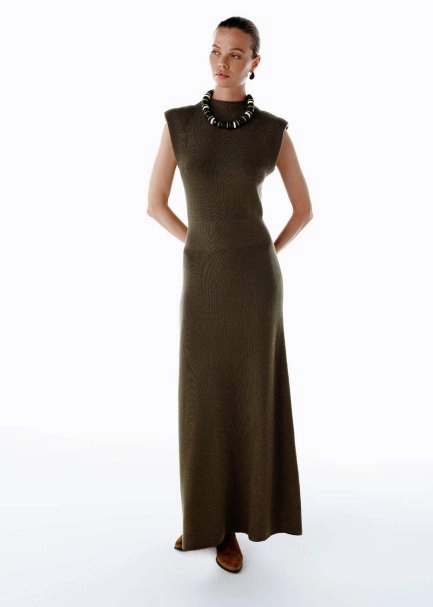 Extrafıne Merino Yün Karışımlı Triko Elbise Olıvestore - 4