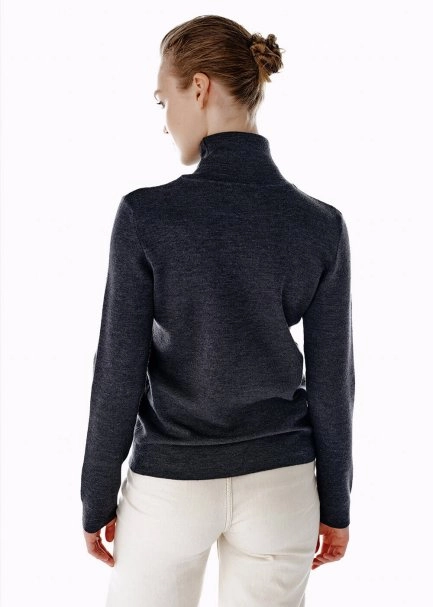 Extrafıne Merino Yün Karışımlı Triko Koyu Gri - 5