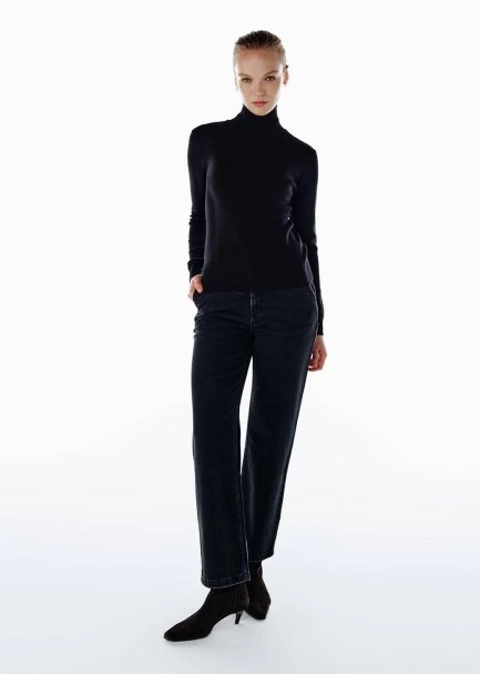 Extrafıne Merino Yün Karışımlı Triko Siyah - 2