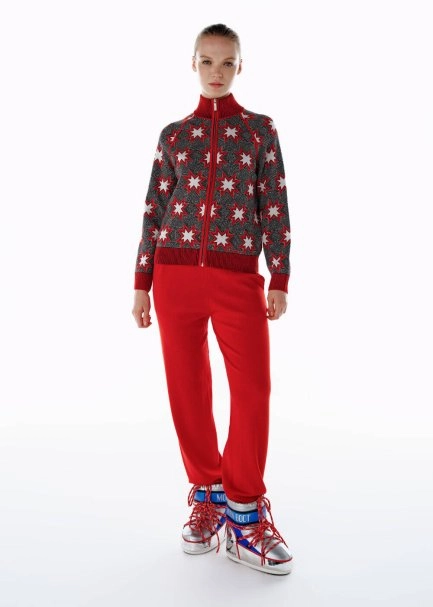 Extrafıne Red Merino Wool Knit Pants - 1