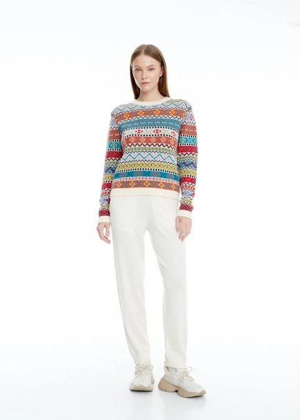 Faır Isle Desen Merino Yün Karışımlı Triko - 2