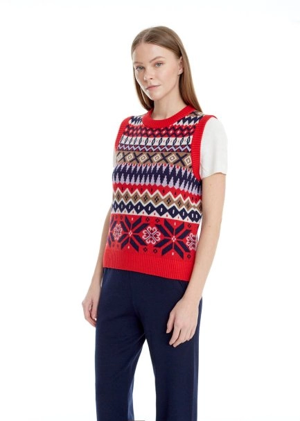 Faır Isle Desen Merino Yün Süveter - 4