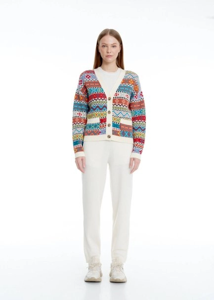 FAIR ISLE PATTERNED EXTRAFINE MERINO WOOL KNIT CARDIGAN - 2