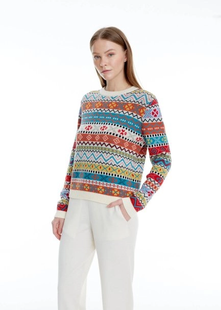 FAIR ISLE PATTERNED EXTRAFINE MERINO WOOL SWEATER - 3