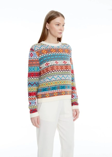 FAIR ISLE PATTERNED EXTRAFINE MERINO WOOL SWEATER - 4