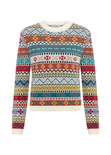 FAIR ISLE PATTERNED EXTRAFINE MERINO WOOL SWEATER - 6