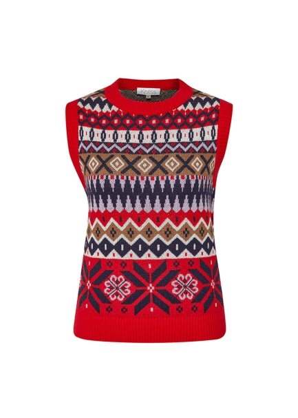 FAIR ISLE PATTERNED MERINO WOOL VEST - 6