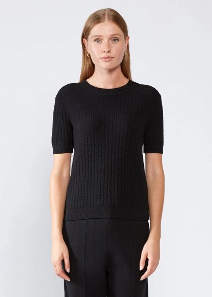 FANCY KNIT BLACK TOP - 1