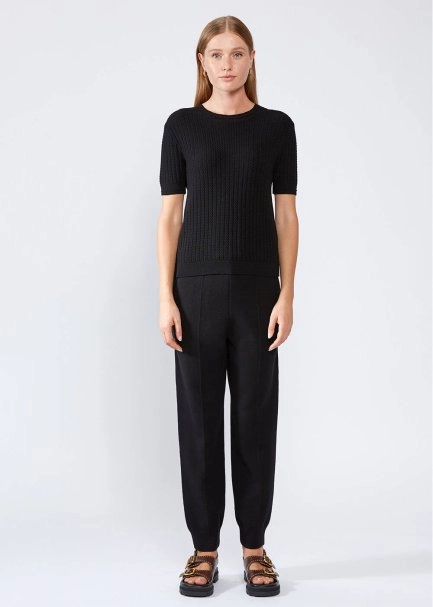 FANCY KNIT BLACK TOP - 2