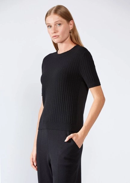 FANCY KNIT BLACK TOP - 3