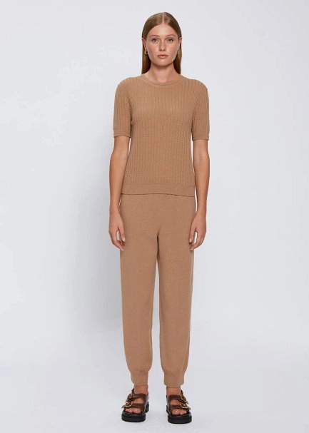 FANCY KNIT CAMEL TOP - 2