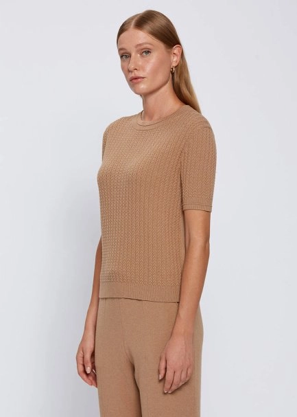 FANCY KNIT CAMEL TOP - 3