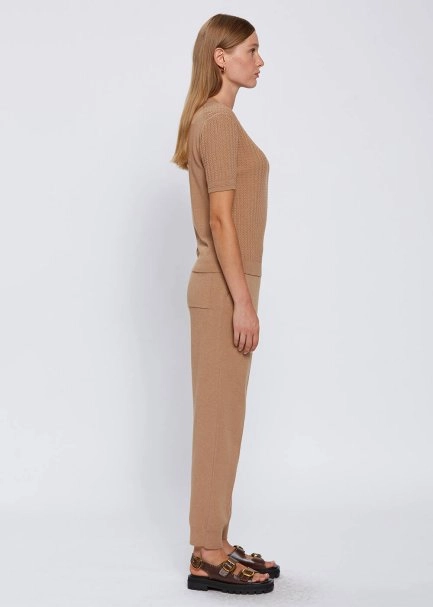 FANCY KNIT CAMEL TOP - 4