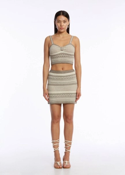 FANCY KNIT DETAILED CROP KNIT TOP - 2