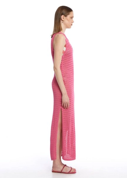 FANCY KNIT DETAILED CYCLAMEN KNIT DRESS - 3