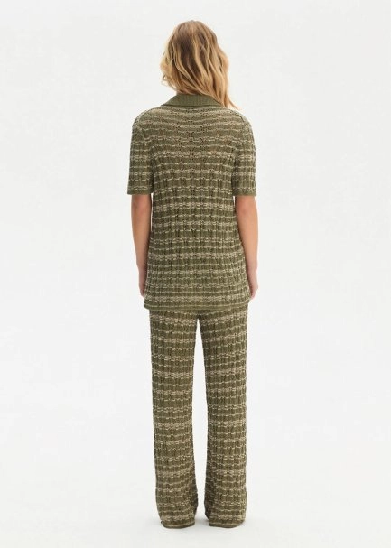 FANCY KNIT DETAILED HENNA KNIT PANTS - 4